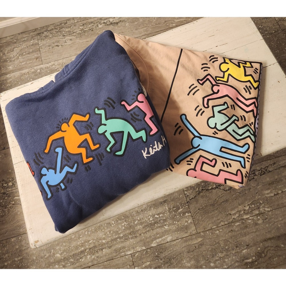 Kids Keith Haring Graphic Hoodie and Tee Bundle Art Is For Everybody Small